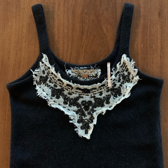 Free People Black Sweater Tank XS - Picture 2 of 2